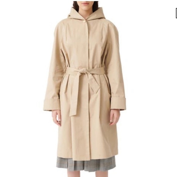 MAJE HOODED TRENCH COAT WITH BELT - camel 40 | US 8 NWT - Picture 15 of 16